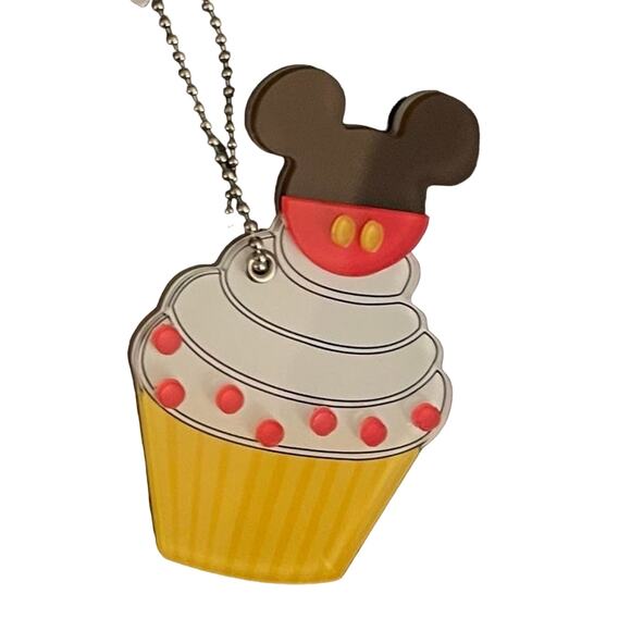 Disney Mickey Mouse Acrylic Cupcake Keychain with Mirror Disney Parks Merch NWT - Picture 5 of 6